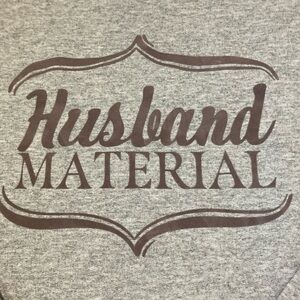 Women’s Grey Long Sleeve Sweatshirt with HUSBAND MATERIAL print